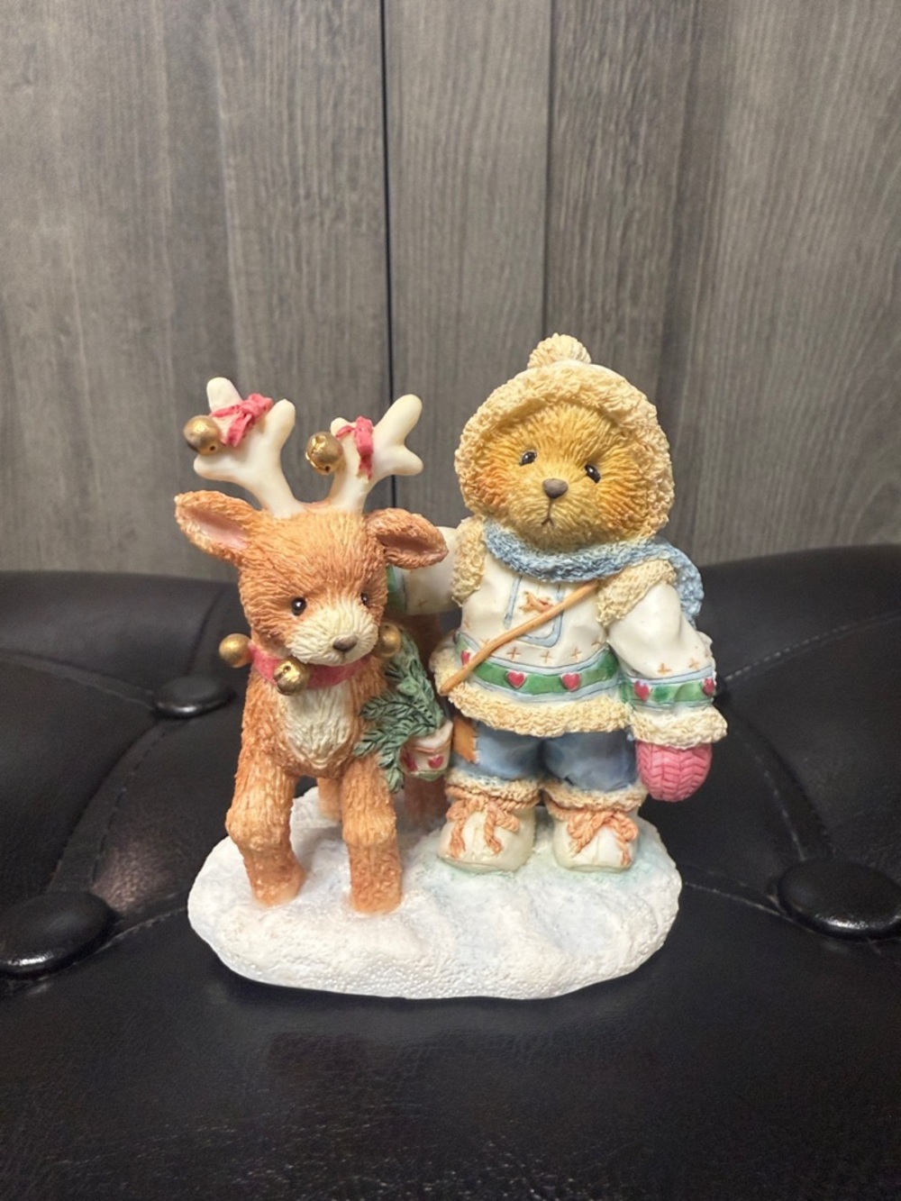 Cherished Teddies Bear Near And Deer For Christmas Nils Collectible Figurine